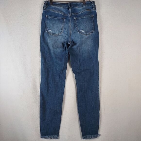 KanCan Women’s Jeans 9/28 Blue High Rise Skinny Raw Hem Ankle Slit KC7140M - Picture 2 of 11